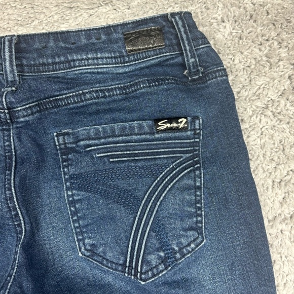 7 For All Mankind Jeans Womens 6 High Rise Skinny Ankle Cropped Dark Wash Denim - Picture 4 of 5